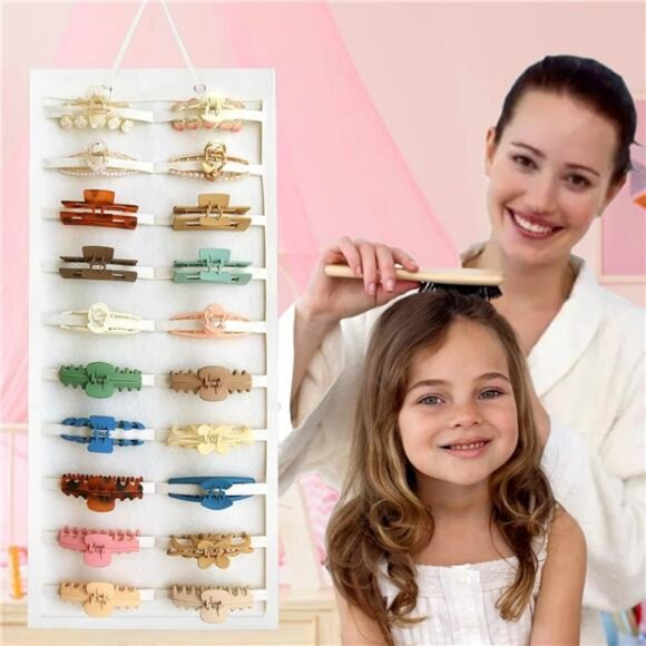 Hanging Claw Clip Organizer Hair Bow Holder Storage Rack for Wall Door Closet - Picture 3 of 8